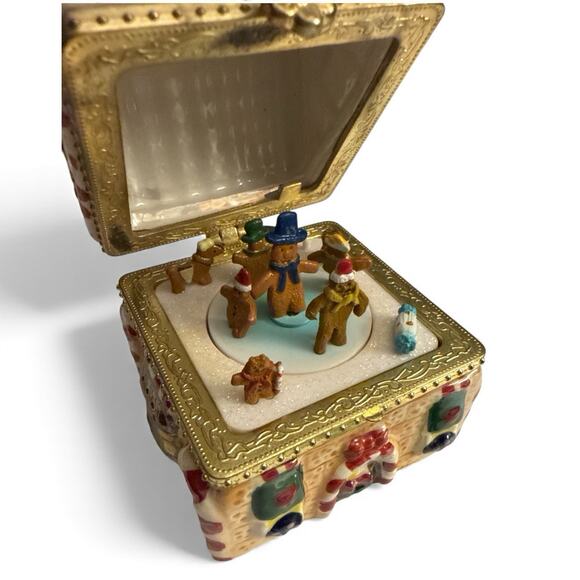 Mr. Christmas Hinged Gingerbread House Trinket Music Box Ornament Works Great - Picture 5 of 10